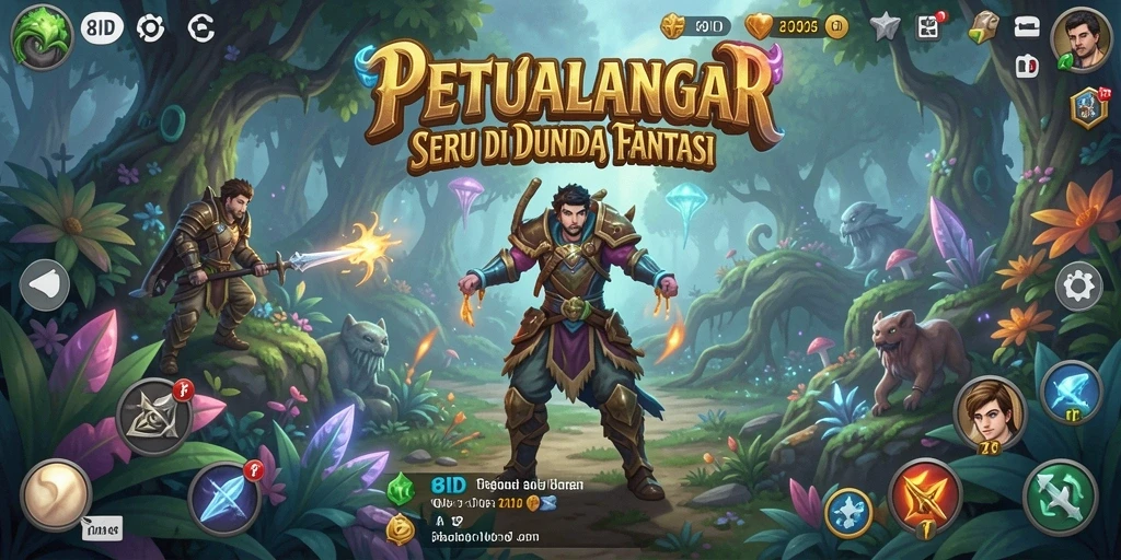 Screenshot utama 8ID menampilkan karakter utama dalam petualangan yang seru.