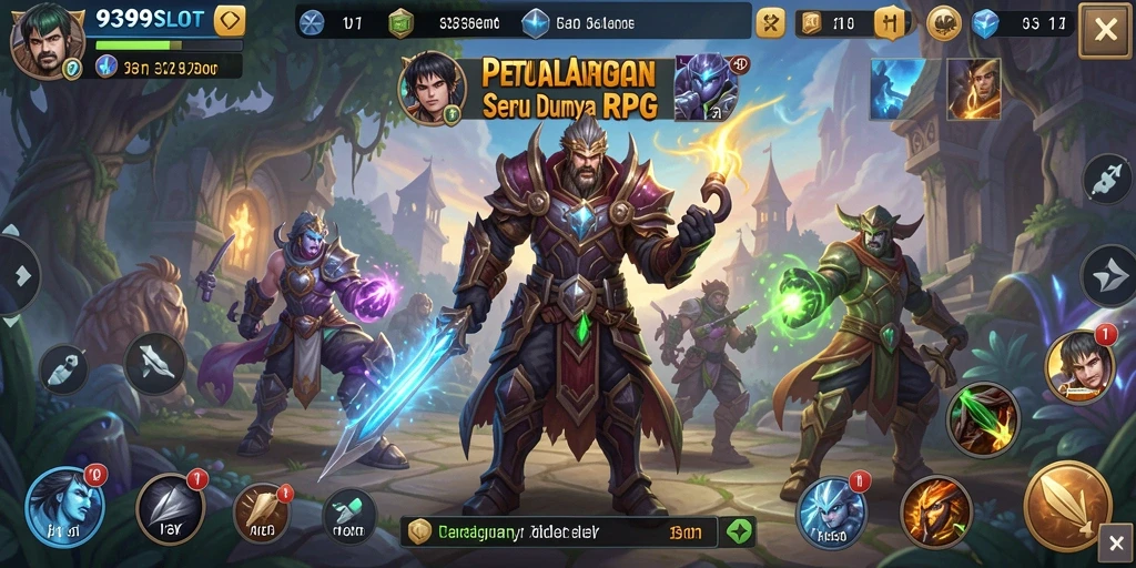 Tangkapan layar gameplay 9399SLOT yang menampilkan pertarungan epik.