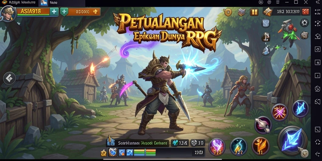Screenshot gameplay ASIA918 yang menampilkan pertempuran mendebarkan antar karakter.