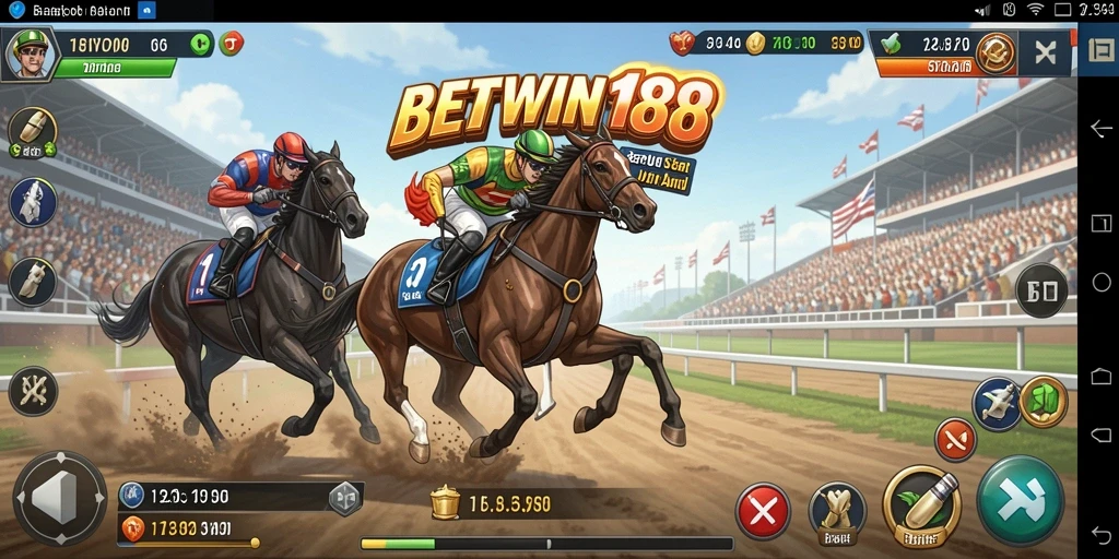 Screenshot gameplay BETWIN188 dengan aksi balapan yang seru.