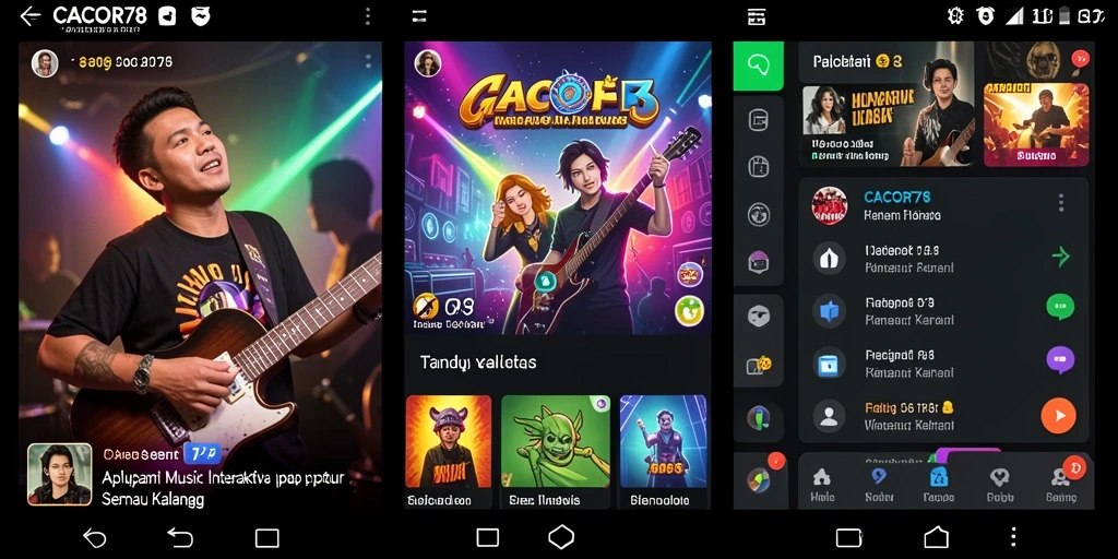 Screenshot menunjukkan antarmuka interaktif CACOR78 saat menciptakan musik.