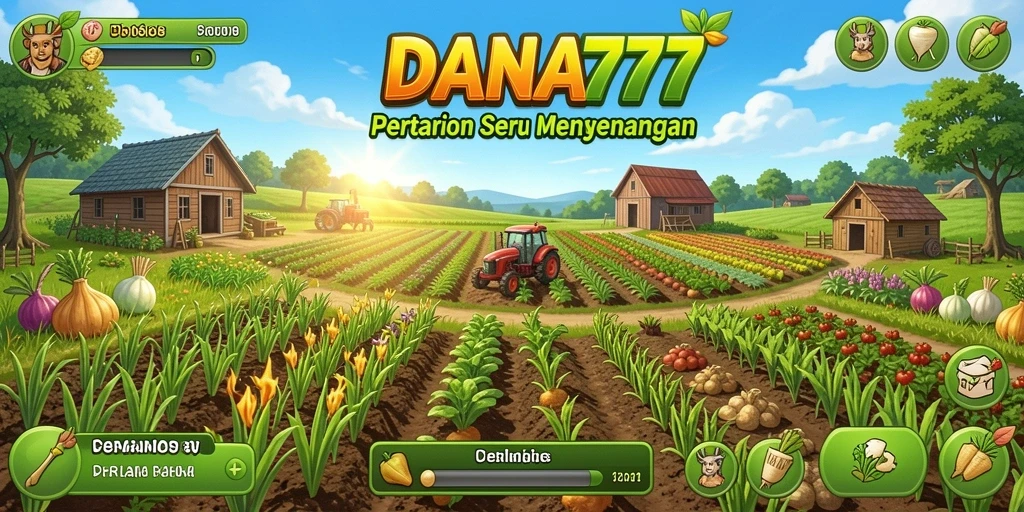 Tampilan screenshot DANA777 menampilkan gameplay pertanian yang seru dan interaktif.