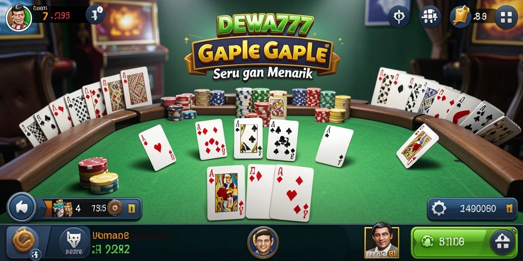 Screenshot gameplay seru DEWA777 menampilkan aksi permainan Gaple.