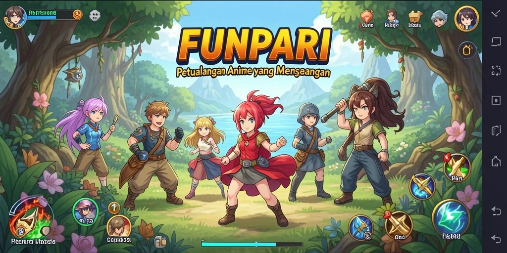 Tampilan gameplay menarik dalam dunia Anime yang penuh warna.