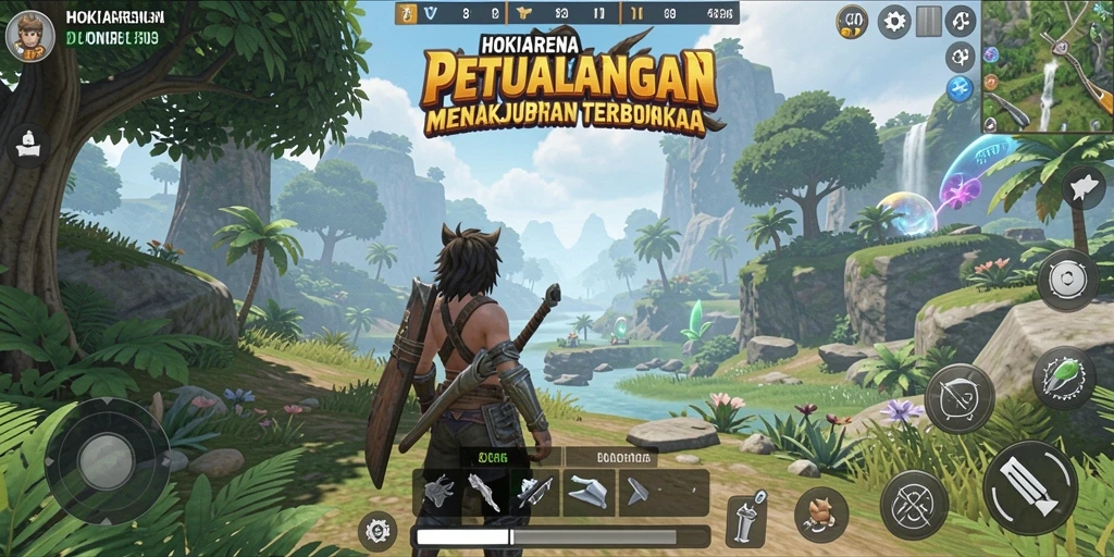 Tampilan gameplay HOKIARENA yang menakjubkan di dunia terbuka.