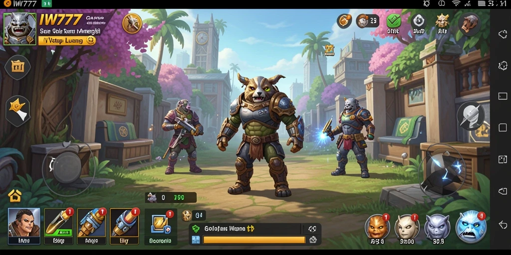 Tampilan gameplay seru dari IW777 dengan elemen Idle yang menarik.