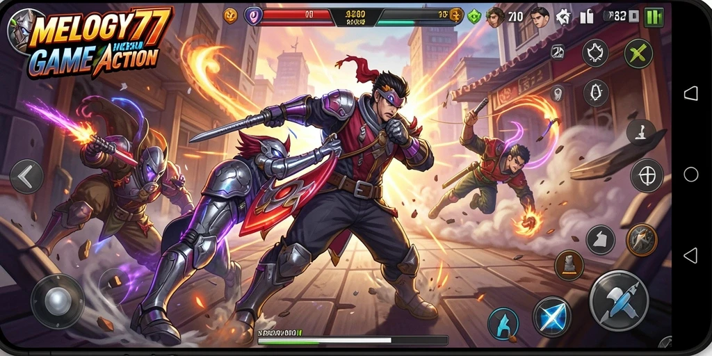 Tampilan menarik dari gameplay MELODY77 yang penuh aksi.