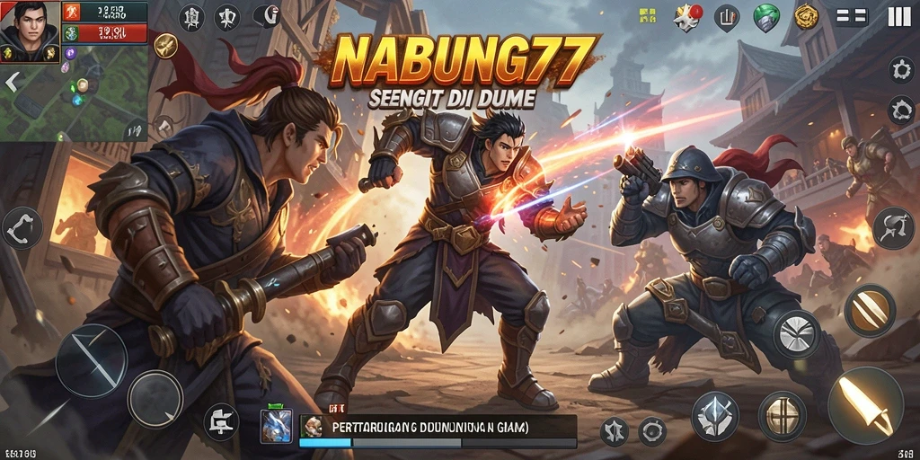 Screenshot dari gameplay Fighting NABUNG77 yang menegangkan.