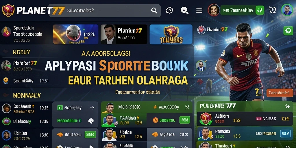 Tampilan menarik dari aplikasi taruhan olahraga PLANET77.