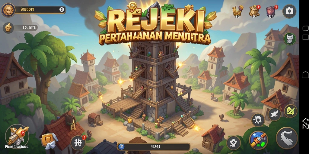 Gameplay seru REJEKI dengan menara dan musuh yang menantang.