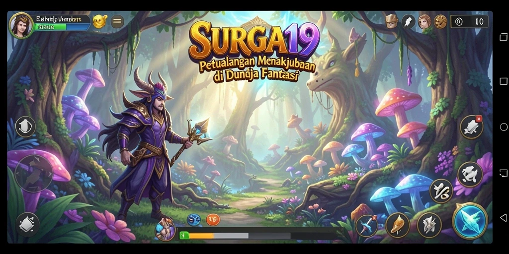 Tampilan gameplay SURGA19 menunjukkan petualangan menegangkan dan penuh warna.