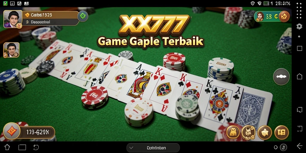 Tampilan gameplay Gaple yang seru di XXX777.